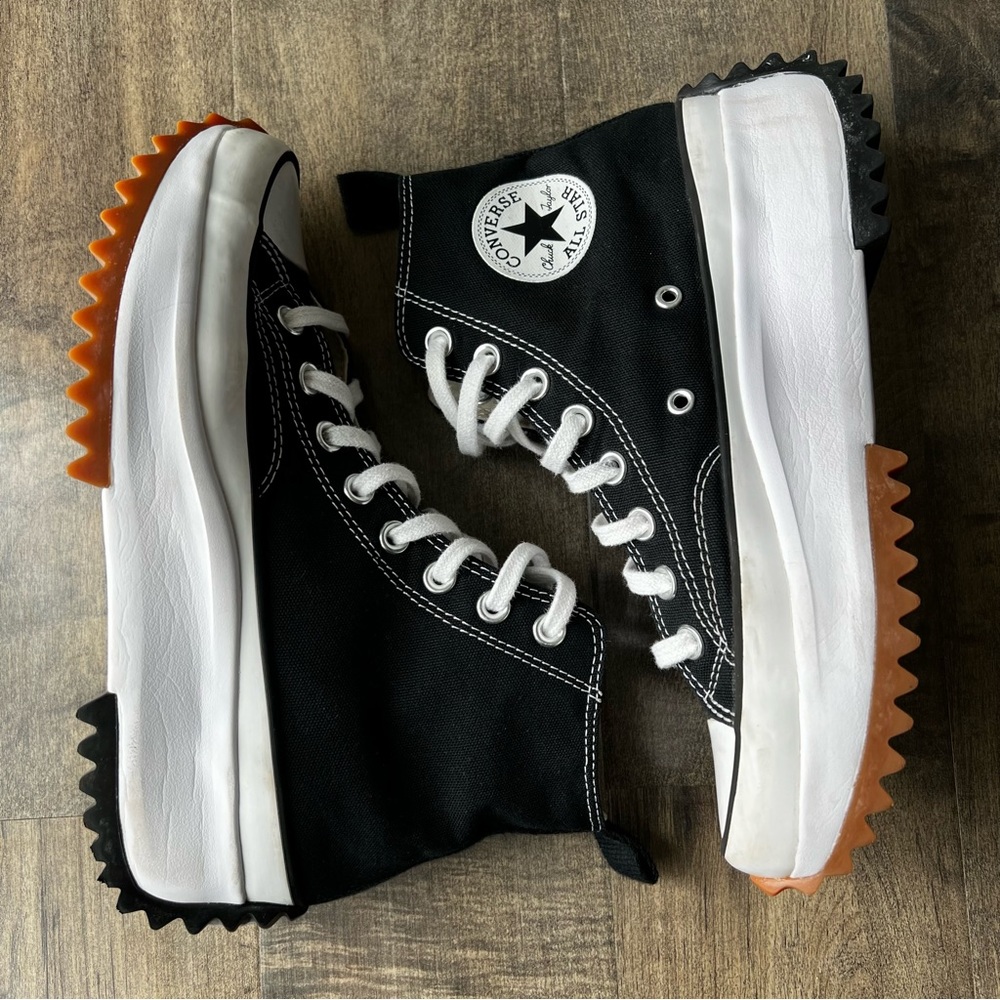 Converse Run Star Hike Shoes Women’s 8.5 Platform Hi Top Chuck Taylor Black - Picture 4 of 8